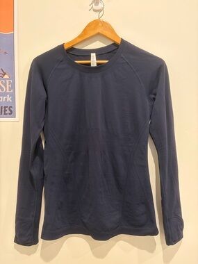 Athleta Navy Long-Sleeve Performance Tee